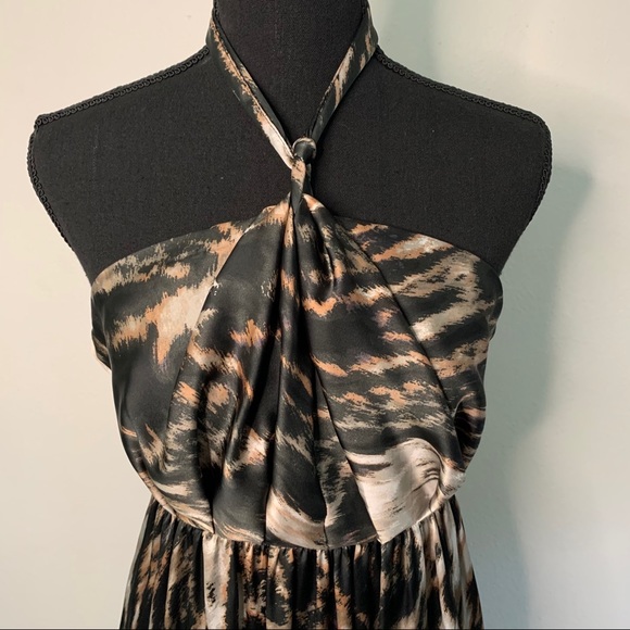 NWT H&M Animal Print Halter Maxi Dress SIZE 4 - Picture 1 of 10